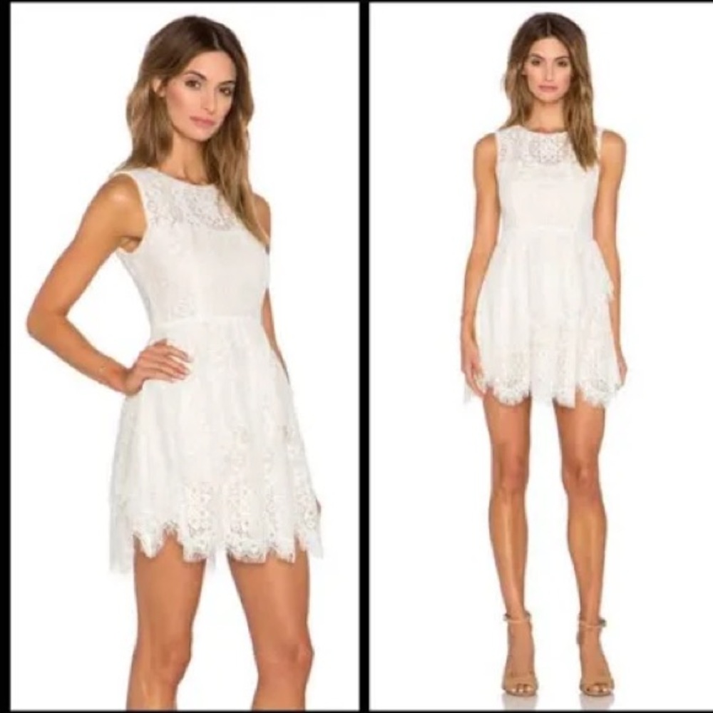 BCBG Max Azria Charlee Ivory Lace Dress Bridal Bachelorette Shower NWT 6